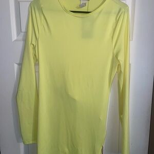 Yellow Long Sleeve Mini Dress With Chains